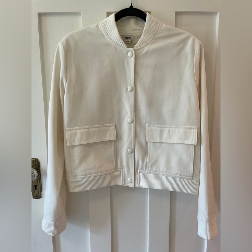 Jason Wu Ivory Boxy Bomber Jacket